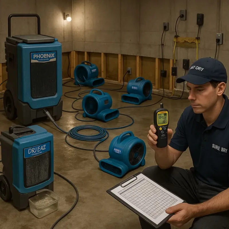 Structural Drying and Dehumidification process in North Key Largo, FL